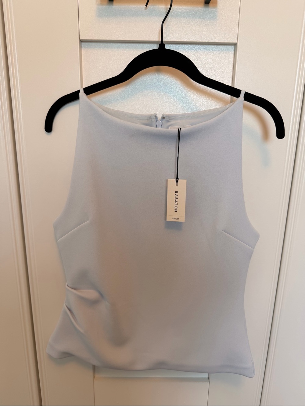 Babaton Light Blue Boatneck Sleeveless Top - Picture 3 of 5